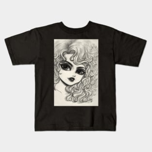 Portrait of a young curly hair girl Kids T-Shirt